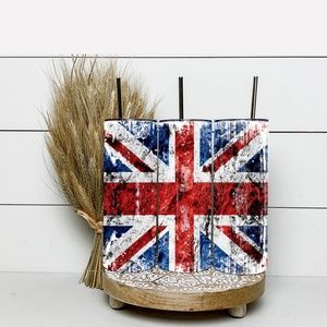 UK Flag 20 Oz Skinny Sublimated Tumbler